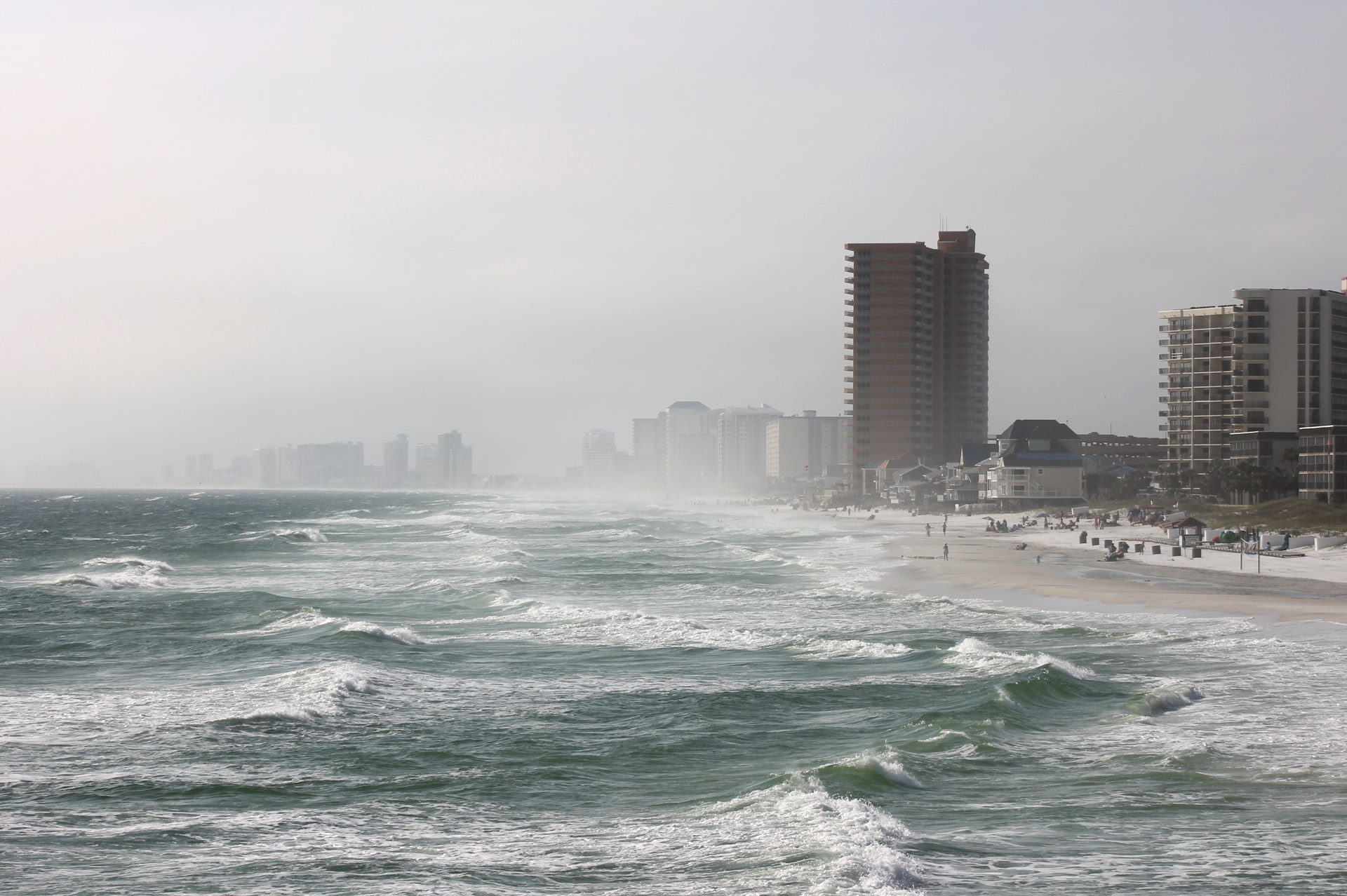 View of waves crashing on the shore during the 2020 Hurricane Season